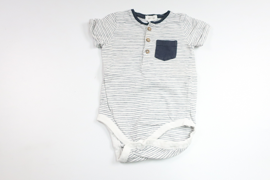 Randig body från Newbie - Storlek 68 - Vit