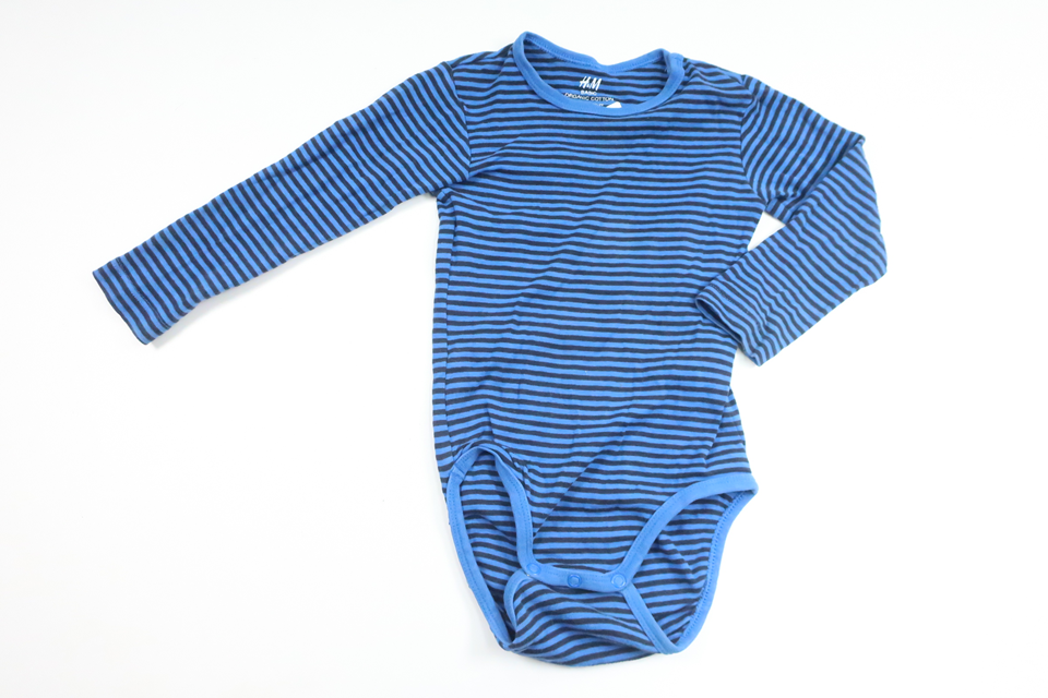 Randig body från H&M - Storlek 92 - Blå