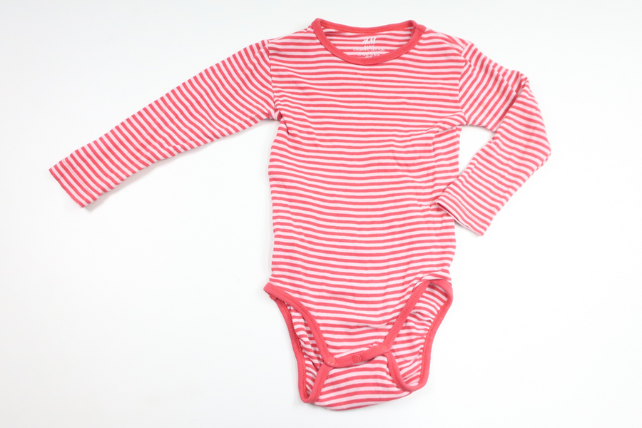 Randig body från H&M - Storlek 92 - Rosa