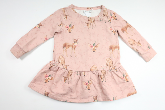 Klänning med rådjur från Name It - Storlek 98 - Rosa