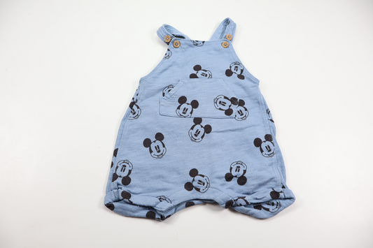 Hängselshorts med Musse Pigg från H&M - Storlek 62 - Blå