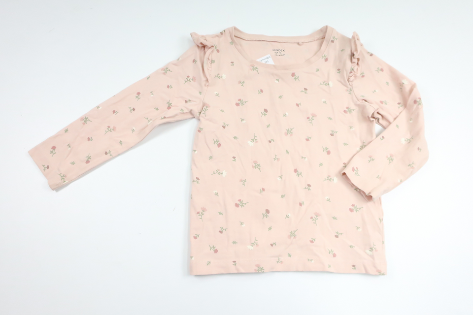Blommig tröja från Lindex - Storlek 92 - Rosa