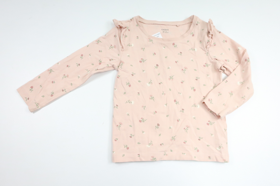 Blommig tröja från Lindex - Storlek 92 - Rosa