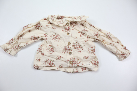 Blommig blus från Newbie - Storlek 62 - Benvit
