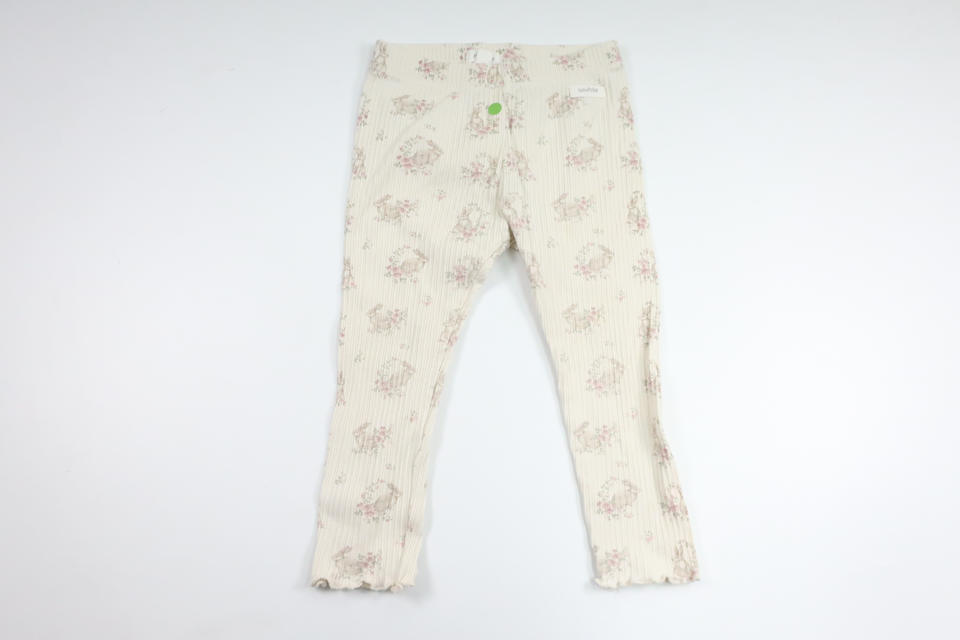 Ribbade byxor från Newbie - Storlek 98 - Vit