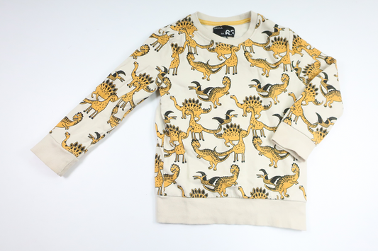 Sweatshirt med dinosaurier från Skill - Storlek 98/104 - Beige