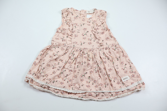 Blommig klänning från Newbie - Storlek 74 - Rosa