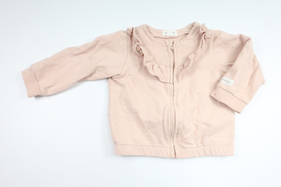 Kofta med volang från Newbie - Storlek 74 - Rosa