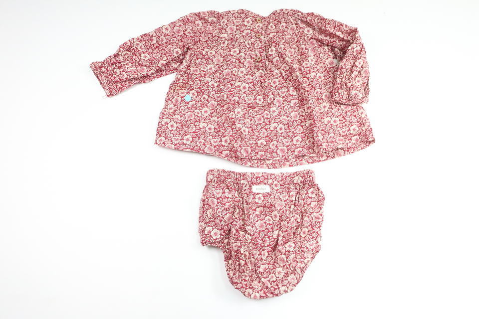 Klänning med matchande blöjtrosa från Newbie - Storlek 80 - Vinröd