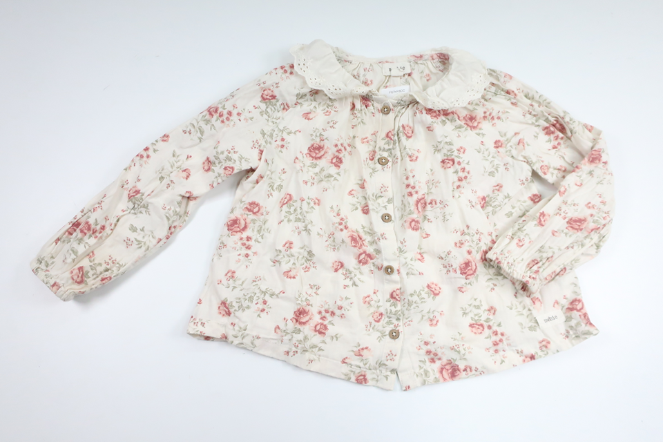 Blommig tunika från Newbie - Storlek 98 - Vit