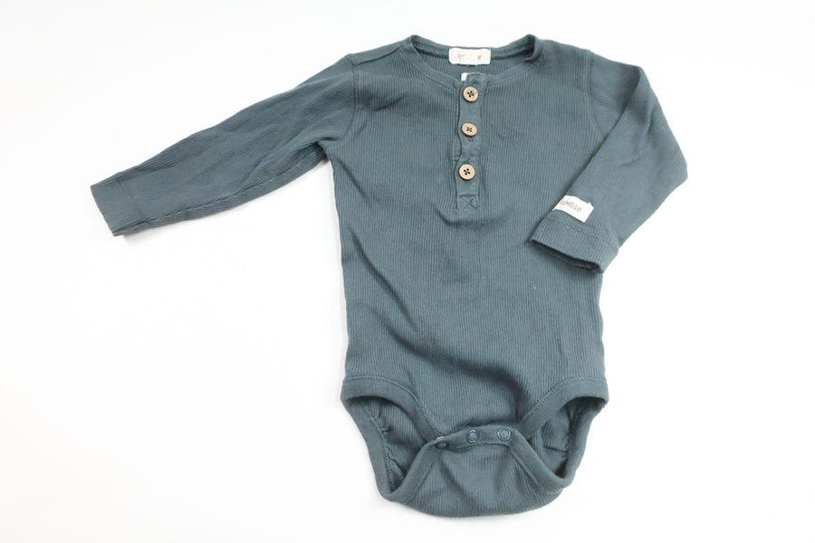 Ribbad body från Newbie - Storlek 68 - Blå