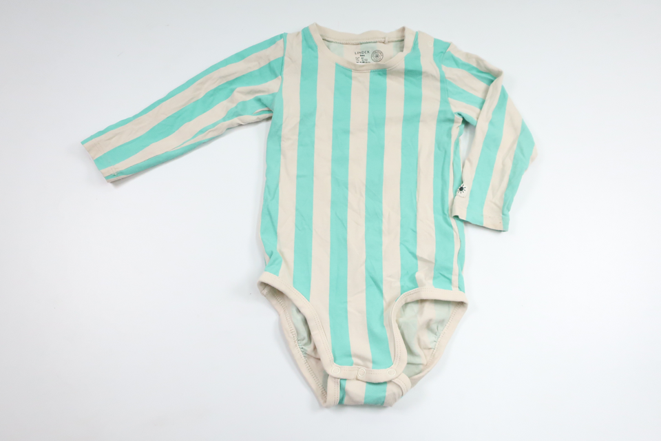 Randig body från Lindex - Storlek 80 - Blå