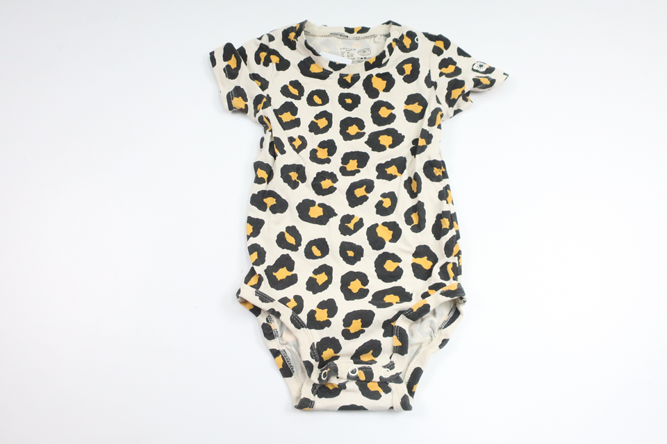 Leopardmönstrad body från Lindex - Storlek 80 - Benvit