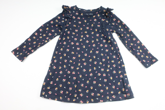 Blommig klänning från Lindex - Storlek 104 - Marinblå