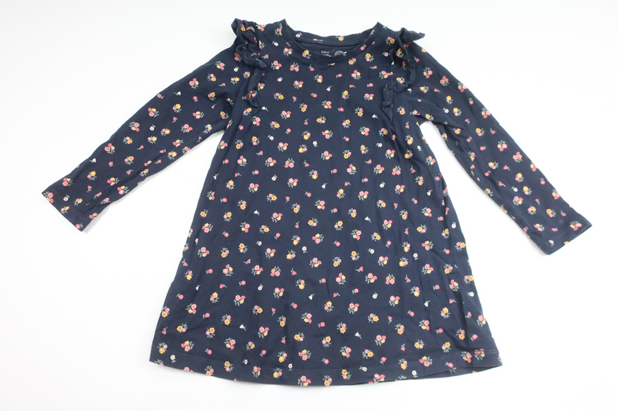 Blommig klänning från Lindex - Storlek 104 - Marinblå