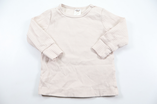 Ribbad tröja från H&M - Storlek 68 - Beige