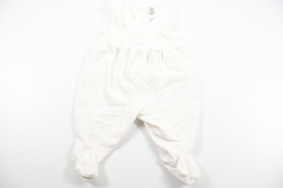 Jumpsuit i fleece från Baby Friend - Storlek 56/62 - Vit
