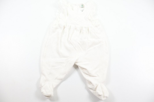 Jumpsuit i fleece från Baby Friend - Storlek 56/62 - Vit