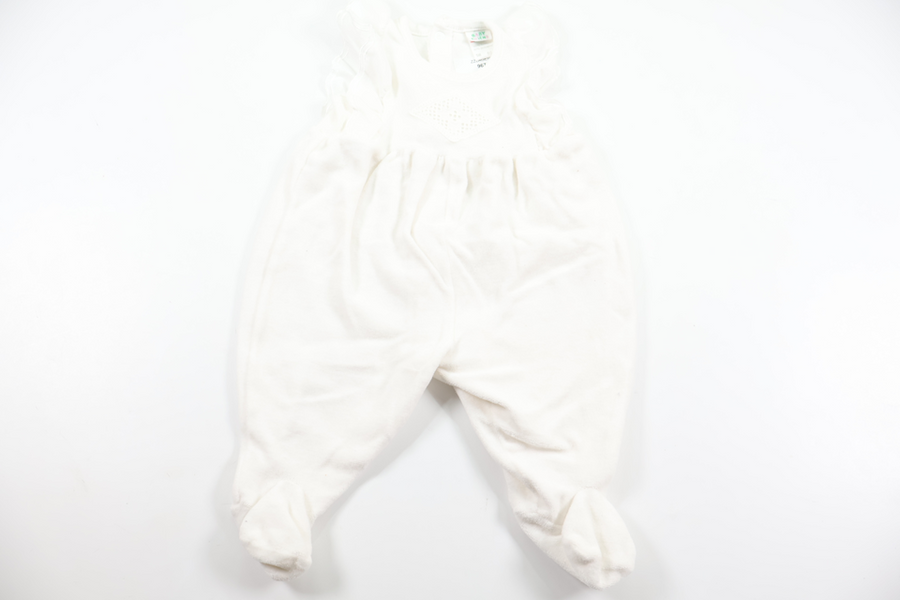 Jumpsuit i fleece från Baby Friend - Storlek 56/62 - Vit