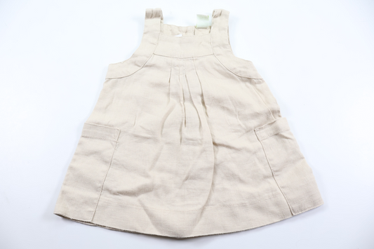 Klänning i 100% lin från Parvel - Storlek 62/68 - Beige