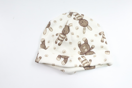 Mössa med nallar från H&M - Storlek 50/56 - Benvit