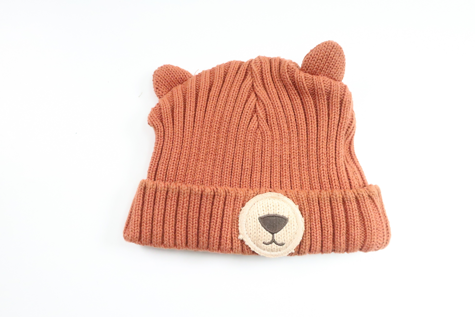 Mössa med nalle från Lindex - Storlek 46/48 - Brun