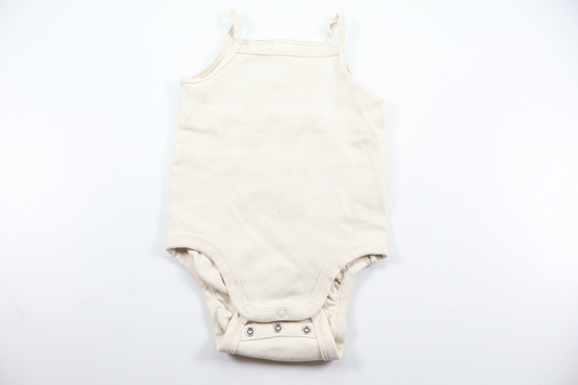 Ribbad linnebody från H&M - Storlek 74 - Benvit