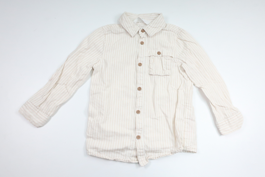 Randig skjorta från Primark - Storlek 98 - Beige