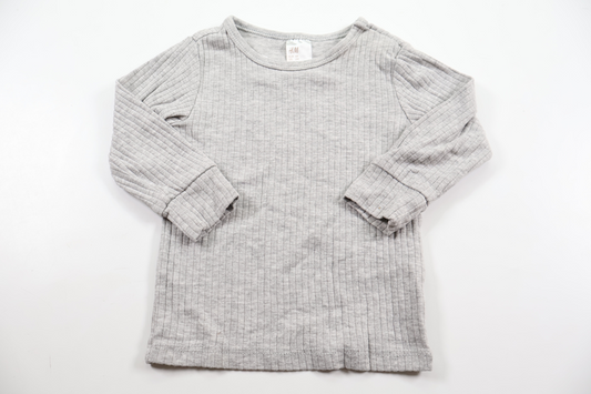 Ribbad tröja från H&M - Storlek 68 - Grå