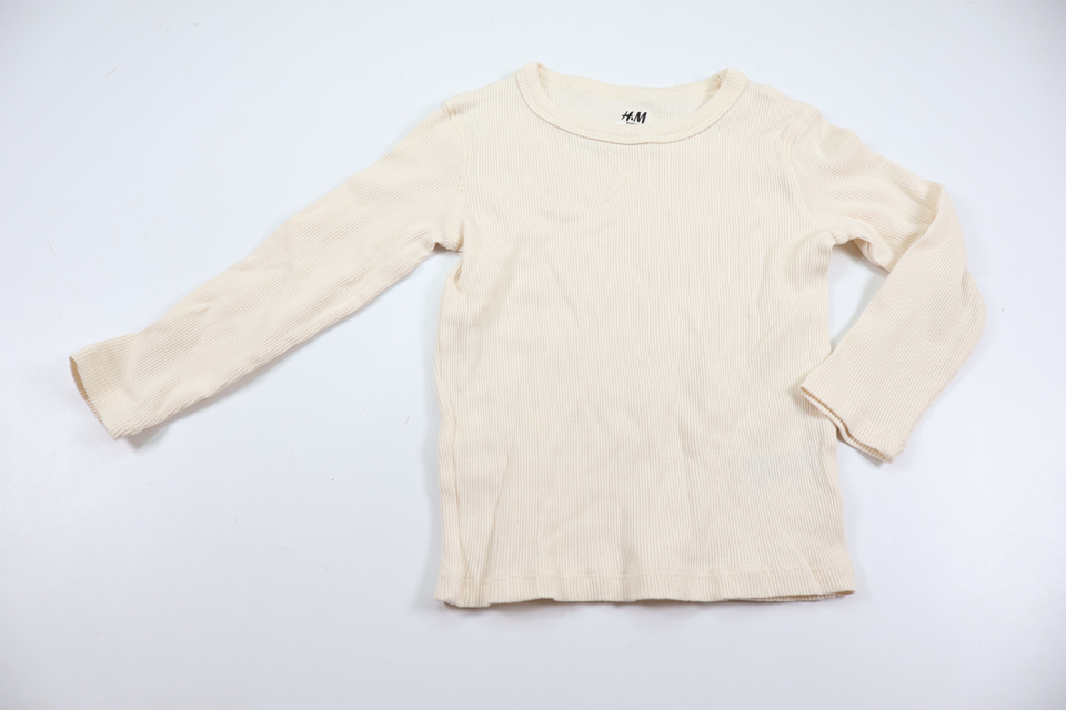 Ribbad tröja från H&M - Storlek 98/104 - Benvit