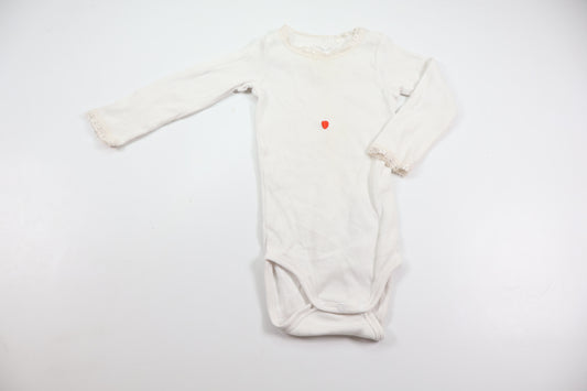 Ribbad body från Name It - Storlek 74 - Vit