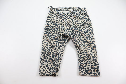 Leopardmönstrade byxor i fleece från H&M - Storlek 74 - Beige
