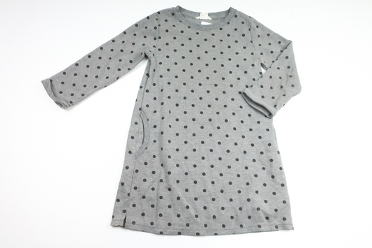 Prickig sweatshirt klänning från H&M - Storlek 122/128 - Grå