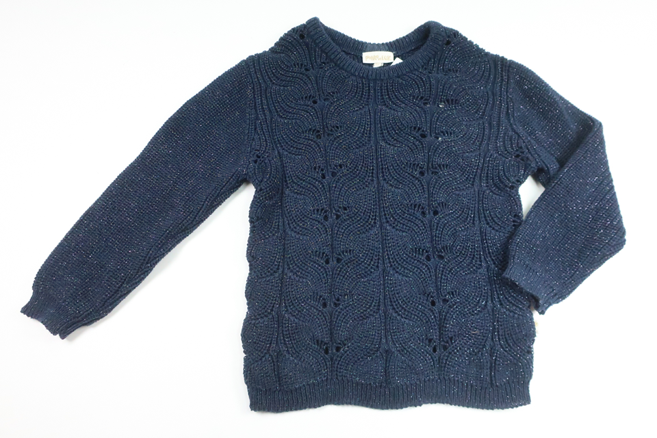 Stickad tröja från PompdeLux - Storlek 110/116 - Marinblå