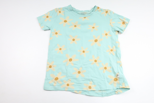 Blommig t-shirt från Lindex - Storlek 128 - Blå