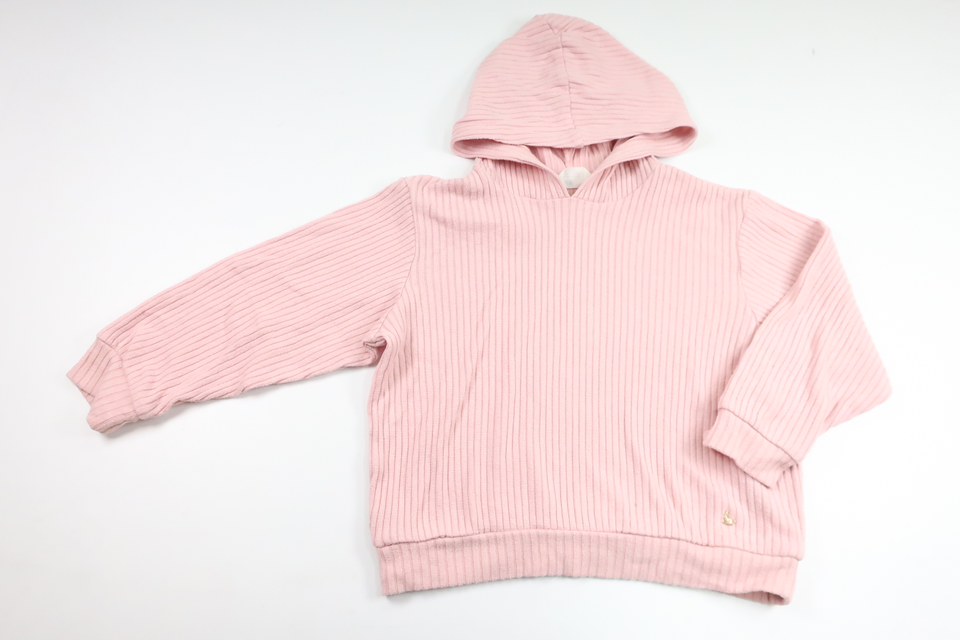 Ribbad huvtröja från H&M - Storlek 116 - Rosa