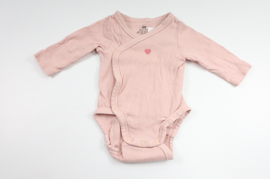 Ribbad omlottbody från H&M - Storlek 50 - Rosa