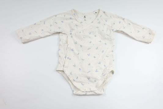 Blommig omlottbody från Åhléns - Storlek 68 - Vit