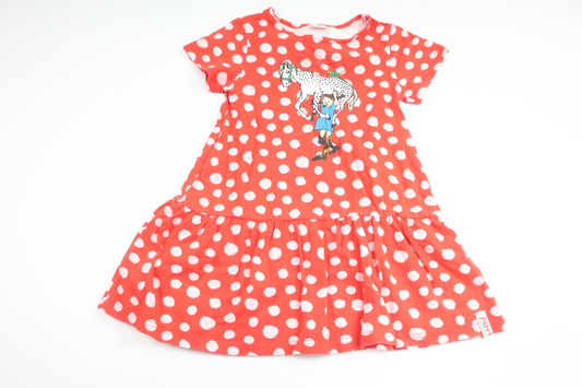 Klänning från Pippi Långstrump - Storlek 110 - Röd