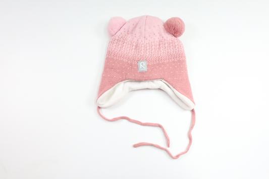 Stickad mössa i ull och fleece från Reima - Storlek 52 - Rosa