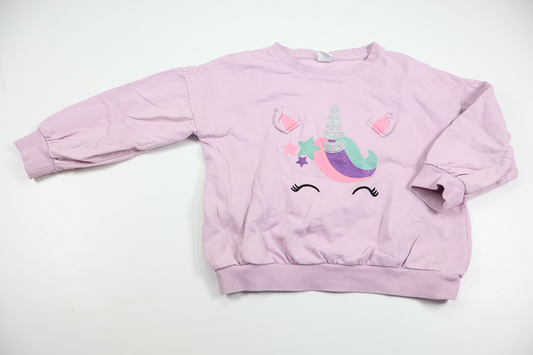 Sweatshirt med enhörning från Lindex - Storlek 122 - Lila