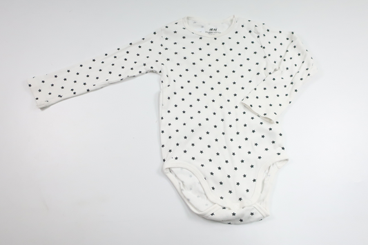 Body med stjärnor från H&M - Storlek 92 - Vit