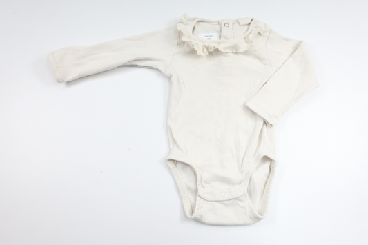 Ribbad body från H&M - Storlek 74 - Benvit