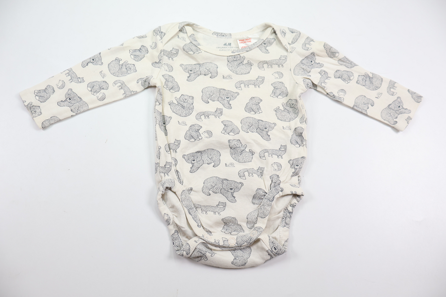 Bod med nallar från H&M - Storlek 62 - Vit