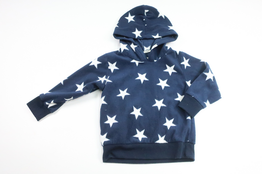 Huvtröja i fleece från H&M - Storlek 92 - Marinblå