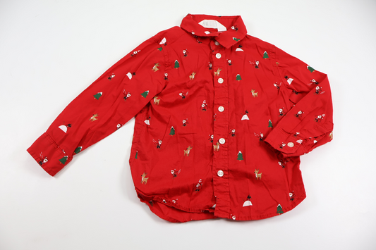 Skjorta med jul från H&M - Storlek 92 - Röd