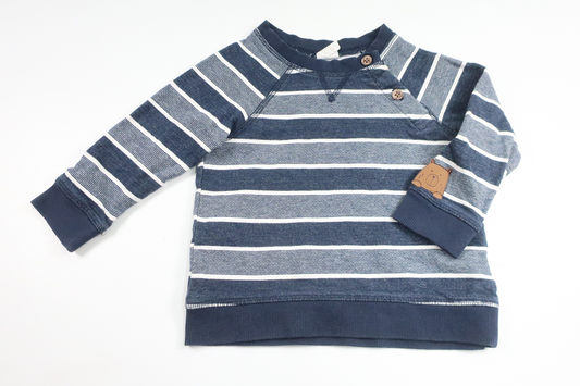 Randig sweatshirt från H&M - Storlek 80 - Marinblå