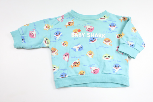 Sweatshirt med Baby Shark från Cubus - Storlek 62 - Blå
