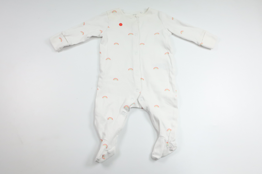 Pyjamas med regnbågar från Next - Storlek 62/68 - Vit