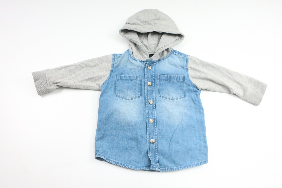 Skjorta med luva från Cubus - Storlek 74 - Denim